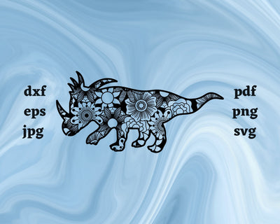 Styracosaurus Mandala SVG Cut File SVG Northern Light SVG 