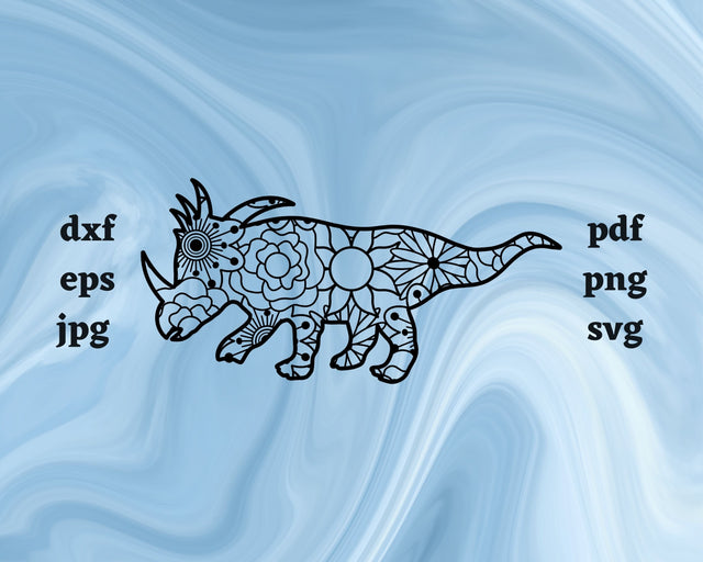 Styracosaurus Mandala SVG Cut File SVG Northern Light SVG 