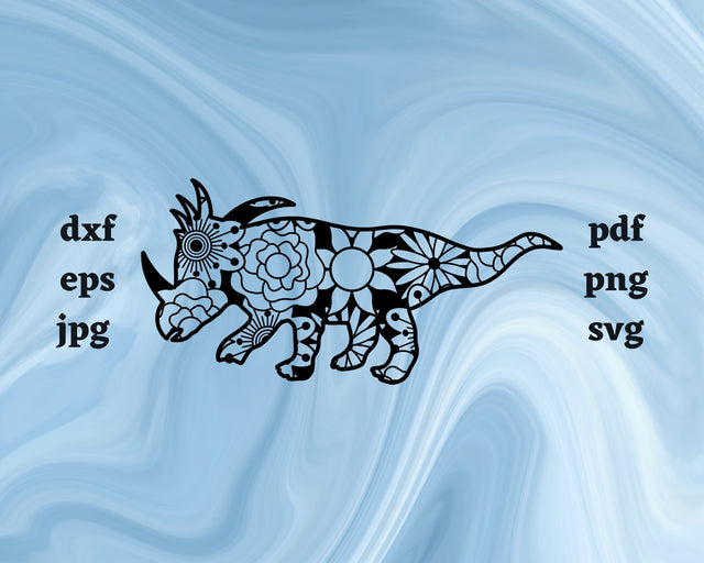 Styracosaurus Mandala SVG Cut File SVG Northern Light SVG 