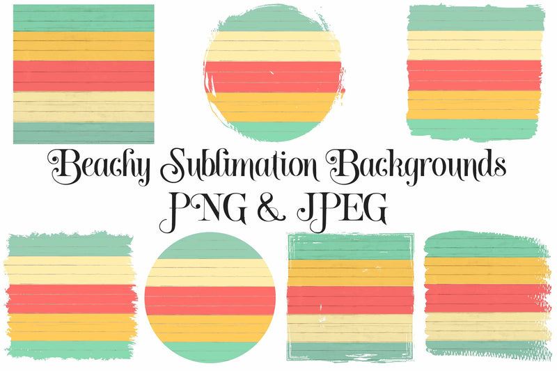 Sublimation Background Bundle Retro Beach Colors Sublimation Digital Honeybee 