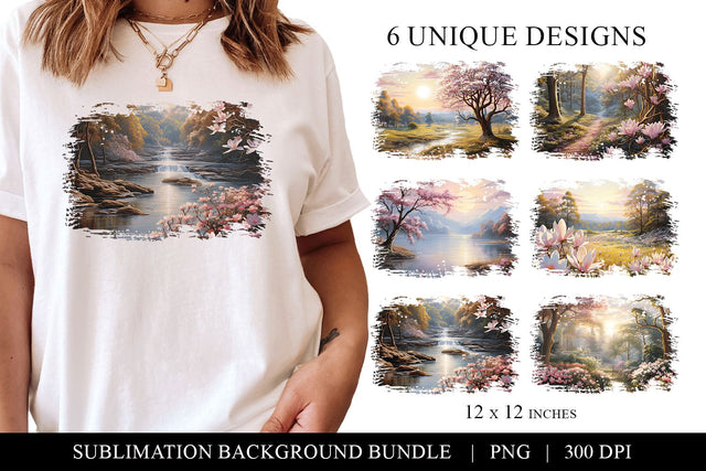 Sublimation Background Bundle, Transparent Nature Scenes Sublimation BijouBay 