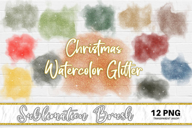 Sublimation brush Christmas watercolor glitter Sublimation artnoy 