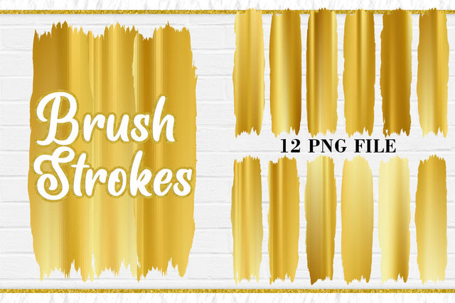 Sublimation Brush Strokes PNG, golden color Sublimation artnoy 