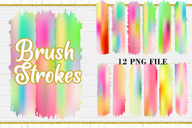 Sublimation Brush Strokes PNG, Gradient Bright Color background Sublimation artnoy 