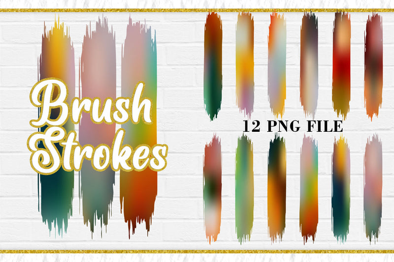 Sublimation Brush Strokes PNG, gradient color background Sublimation artnoy 
