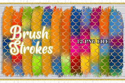 Sublimation Brush Strokes PNG, mermaid scales colorful background Sublimation artnoy 