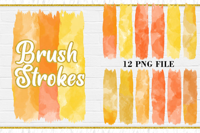 Sublimation Brush Strokes PNG, orange watercolor background Sublimation artnoy 