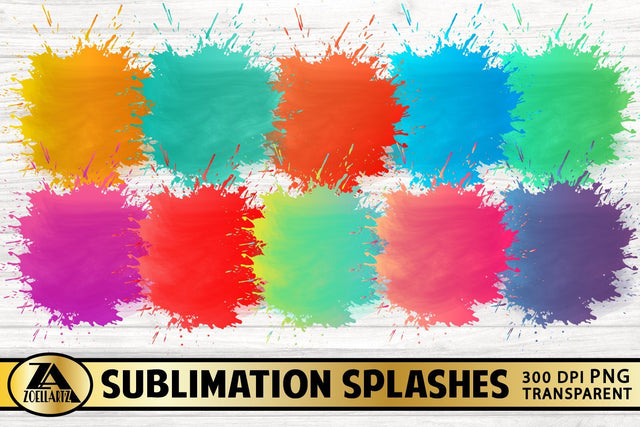 Sublimation Bundle Watercolor Splash PNG For Sublimation SVG zoellartz 