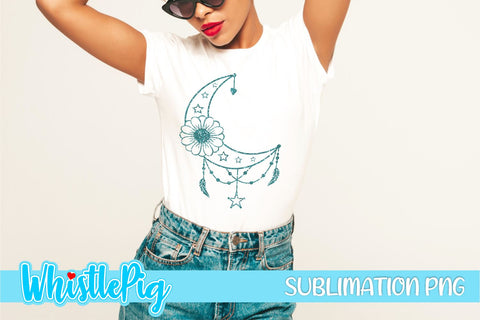 Sublimation Crescent Moon - Mystical Sublimation - Sublimation Moon - Glitter Sublimation Sublimation Glitter Moon Sublimation Dreamcatcher Sublimation Whistlepig Designs 