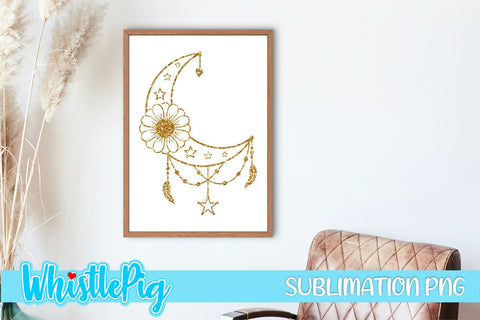 Sublimation Crescent Moon - Mystical Sublimation - Sublimation Moon - Glitter Sublimation Sublimation Glitter Moon Sublimation Dreamcatcher Sublimation Whistlepig Designs 