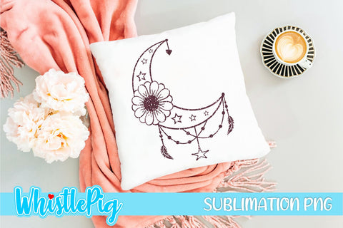 Sublimation Crescent Moon - Mystical Sublimation - Sublimation Moon - Glitter Sublimation Sublimation Glitter Moon Sublimation Dreamcatcher Sublimation Whistlepig Designs 
