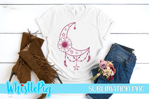 Sublimation Crescent Moon - Mystical Sublimation - Sublimation Moon - Glitter Sublimation Sublimation Glitter Moon Sublimation Dreamcatcher Sublimation Whistlepig Designs 