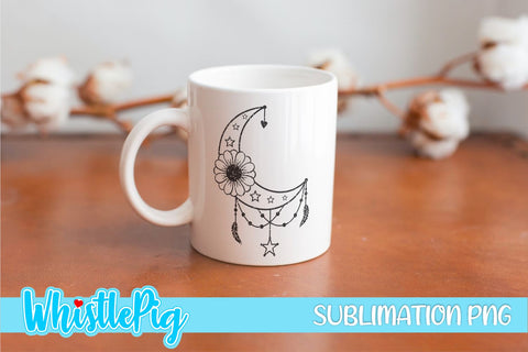 Sublimation Crescent Moon - Mystical Sublimation - Sublimation Moon - Glitter Sublimation Sublimation Glitter Moon Sublimation Dreamcatcher Sublimation Whistlepig Designs 