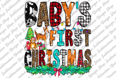 Sublimation Design, Baby's First Christmas Sublimation, Chirstmas Sublimation, Chirstmas Png, Christmas Design, Christmas Shirt Design Sublimation SublimationDesignShop 