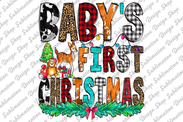 Sublimation Design, Baby's First Christmas Sublimation, Chirstmas Sublimation, Chirstmas Png, Christmas Design, Christmas Shirt Design Sublimation SublimationDesignShop 