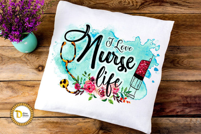 Sublimation design- I love Nurse Life Sublimation Dina.store4art 