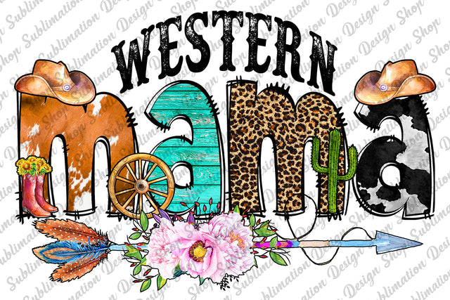 Sublimation Design, Western Mama Png, Mama Png, Leopard Mama Png, Mama Sublimation, Tribal Arrow Png, Cowhide, Sublimation Design Download, Digital Download, Mama Png, Mama Sublimation SublimationDesignShop 
