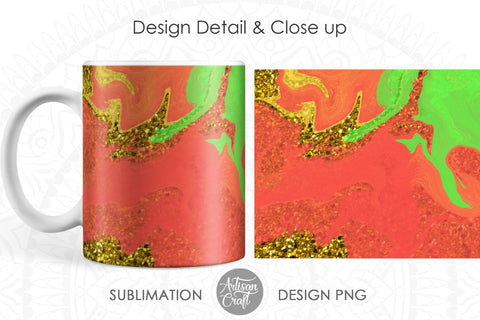 Sublimation designs for mugs in red and green Sublimation Artisan Craft SVG 