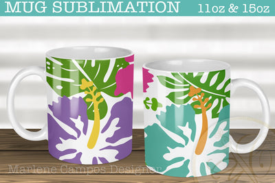 Sublimation Designs for Mugs /Tropical Flowers, Summer Sublimation Marlene Campos 