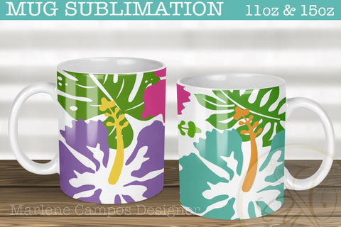 Sublimation Designs for Mugs /Tropical Flowers, Summer Sublimation Marlene Campos 