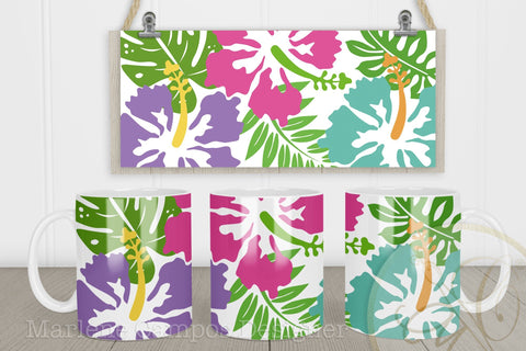 Sublimation Designs for Mugs /Tropical Flowers, Summer Sublimation Marlene Campos 