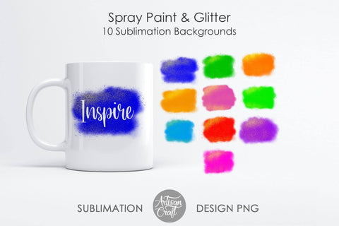 Sublimation designs, PNG files, glitter sublimation, Spray Paint & glitter SVG Artisan Craft SVG 