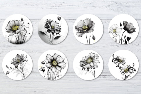Sublimation earring bundle. Circle earring template Flowers Sublimation Angelina Semenova 