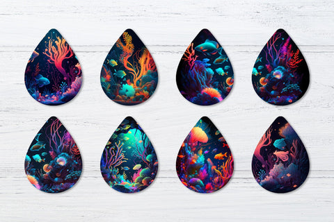 Sublimation earring bundle. Under the sea. Earring template Sublimation Angelina Semenova 