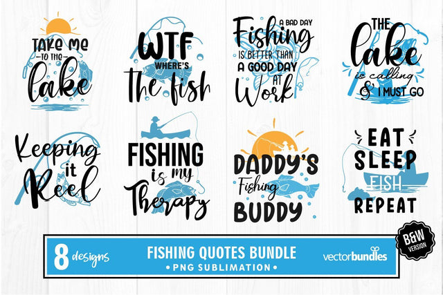 Sublimation fishing quotes bundle SVG vectorbundles 