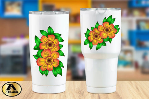 SUBLIMATION Flower PNG Floral Sublimation Hand Drawn Flowers SVG zoellartz 