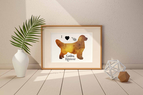 Sublimation Golden Retriever Watercolor PNG 300 DPI Sublimation Digital Honeybee 