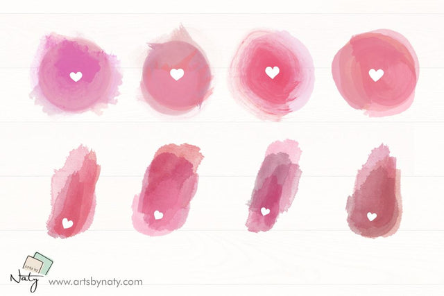 Sublimation heart watercolor elements. Sublimation Arts By Naty 