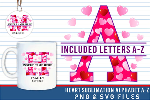 Sublimation Hearts Alphabet Monogram Letter SVG Set A-Z, Split Letter SVG, Split Alphabet SVG, Split Font SVG, Mug Sublimation Designs, Keychain SVG Bundle SVG D2PUTRI, SVG BUNDLE, SUBLIMATION BUNDLE, T SHIRT DESIGNS BUNDLE 
