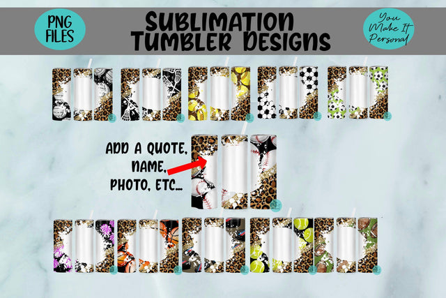 Sublimation Leopard Sports Bundle, Great for Skinny Tumblers, Mousepads, Keychains and More! Sublimation You Make It Personal 