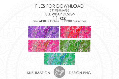 Sublimation mug design, fluid art, chunky glitter SVG Artisan Craft SVG 