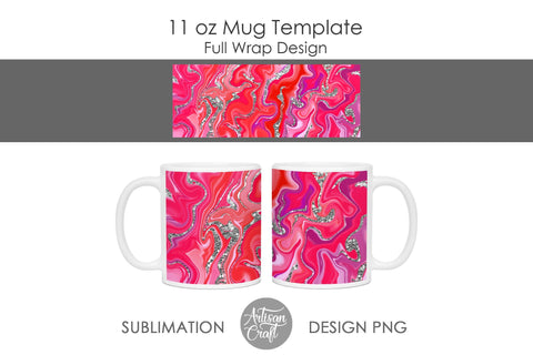 Sublimation mug design, fluid art, chunky glitter SVG Artisan Craft SVG 