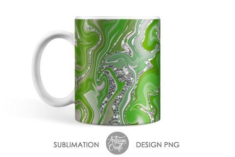 Sublimation mug design, fluid art, chunky glitter SVG Artisan Craft SVG 