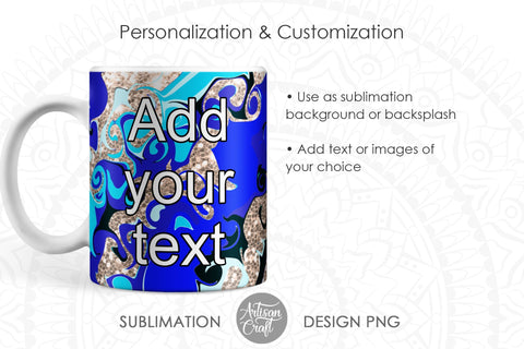 Sublimation mug designs, 11 oz mug sublimation template, fluid art SVG Artisan Craft SVG 