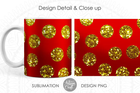 Sublimation mug designs, polka dot mugs Sublimation Artisan Craft SVG 