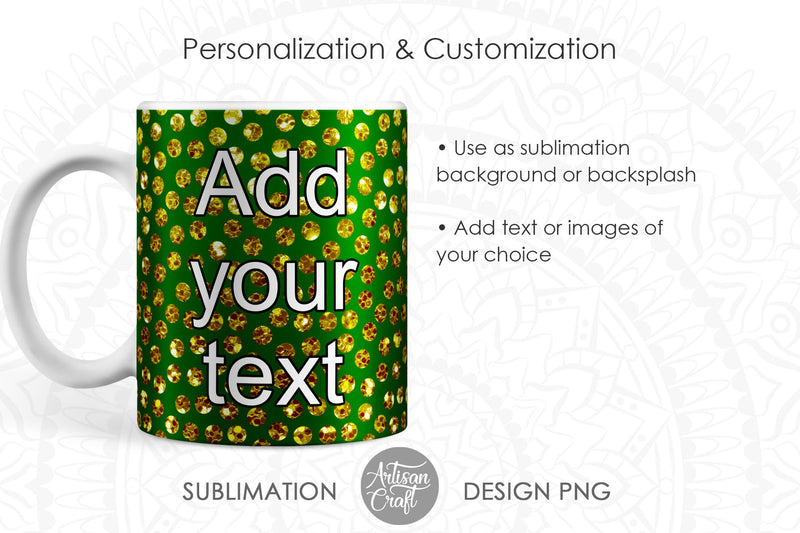 Sublimation mug designs, polka dot mugs - So Fontsy