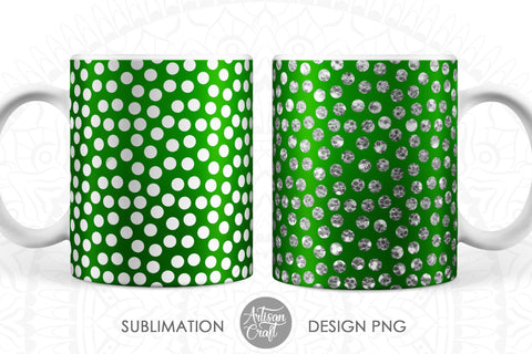 Sublimation mug designs, polka dot mugs Sublimation Artisan Craft SVG 