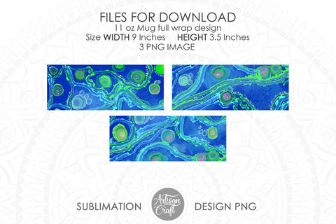 Sublimation mug designs showing malachite art Sublimation Artisan Craft SVG 