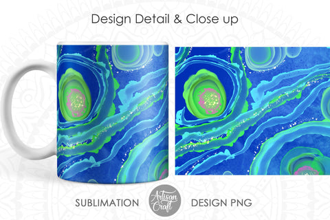 Sublimation mug designs showing malachite art Sublimation Artisan Craft SVG 