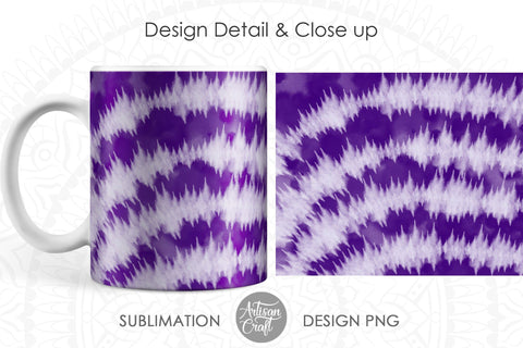 Sublimation mug PNG with tie dye art for 11 oz mug SVG Artisan Craft SVG 