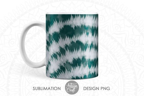 Sublimation mug PNG with tie dye art for 11 oz mug SVG Artisan Craft SVG 