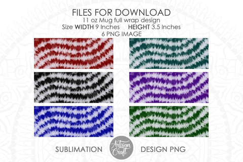 Sublimation mug PNG with tie dye art for 11 oz mug SVG Artisan Craft SVG 