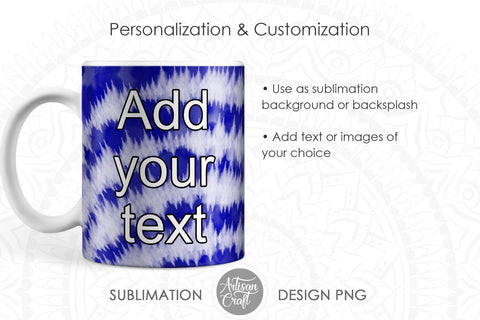 Sublimation mug PNG with tie dye art for 11 oz mug SVG Artisan Craft SVG 