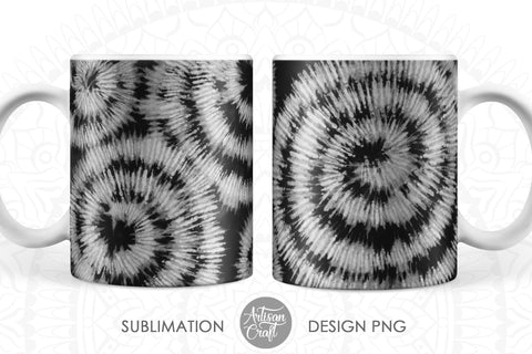 Sublimation mug PNG with tie dye art for11 oz mug SVG Artisan Craft SVG 