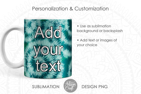 Sublimation mug PNG with tie dye art for11 oz mug SVG Artisan Craft SVG 