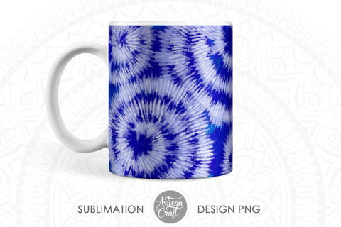 Sublimation mug PNG with tie dye art for11 oz mug SVG Artisan Craft SVG 